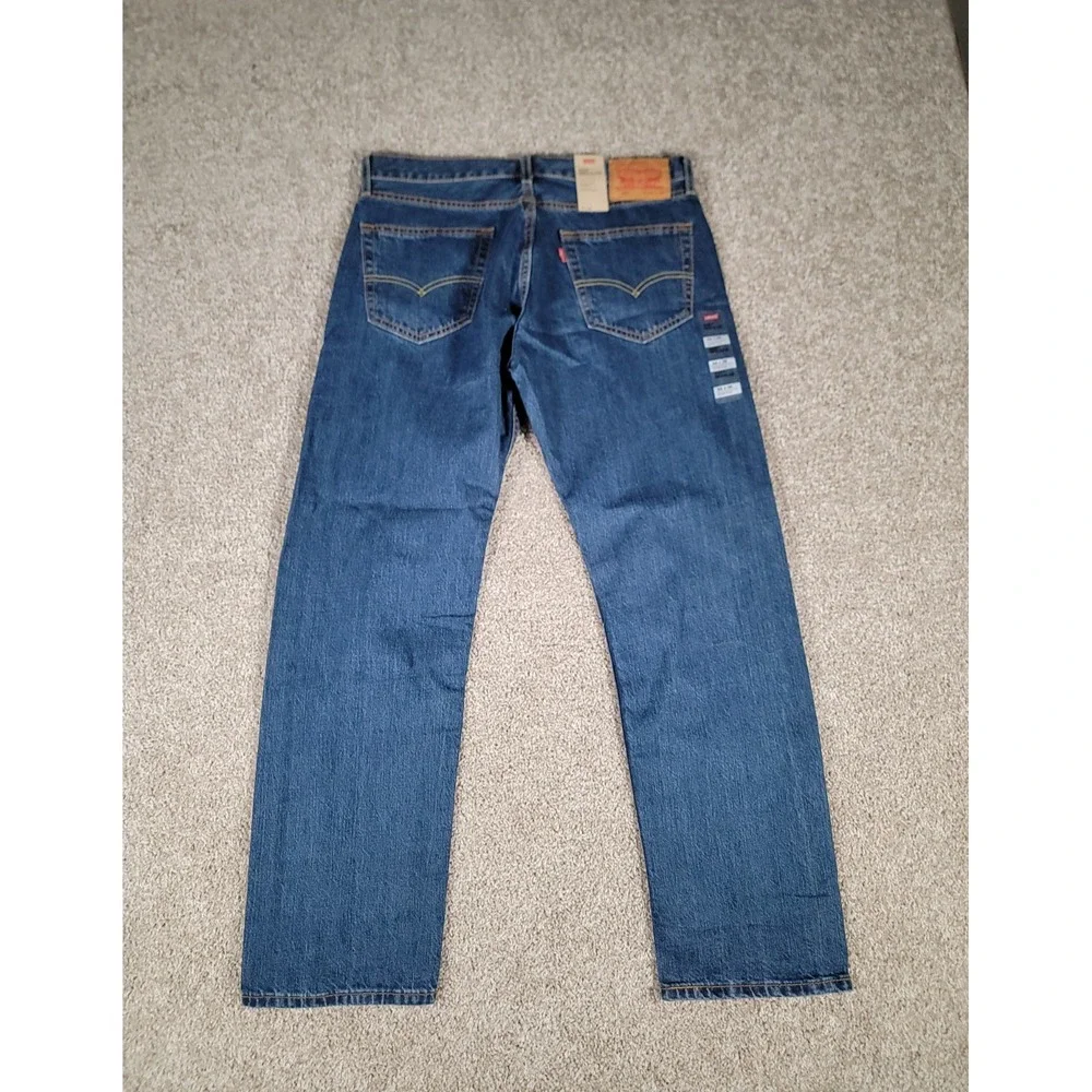 Levi's 505 Jeans Mens 34x30 Regular Fit Stretch Dark Wash Denim Straight NWT $60